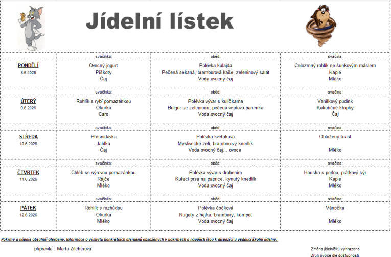 Jídelníček